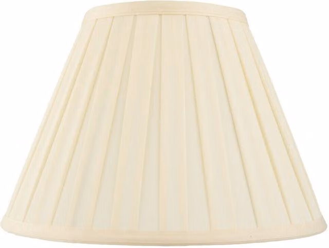 Loops Beige Box Pleated Fabric Tapered Drum Lamp Shade