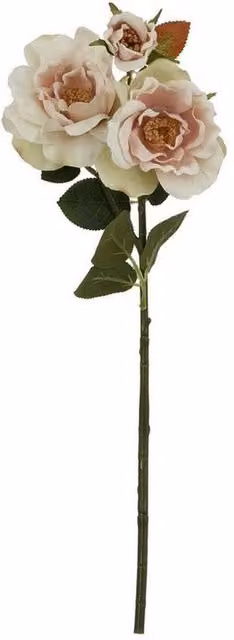 Lemon Pavilion Furniture and Decor Palest Blush Tea Rose Single Stem Flower in Pink, H60 cm