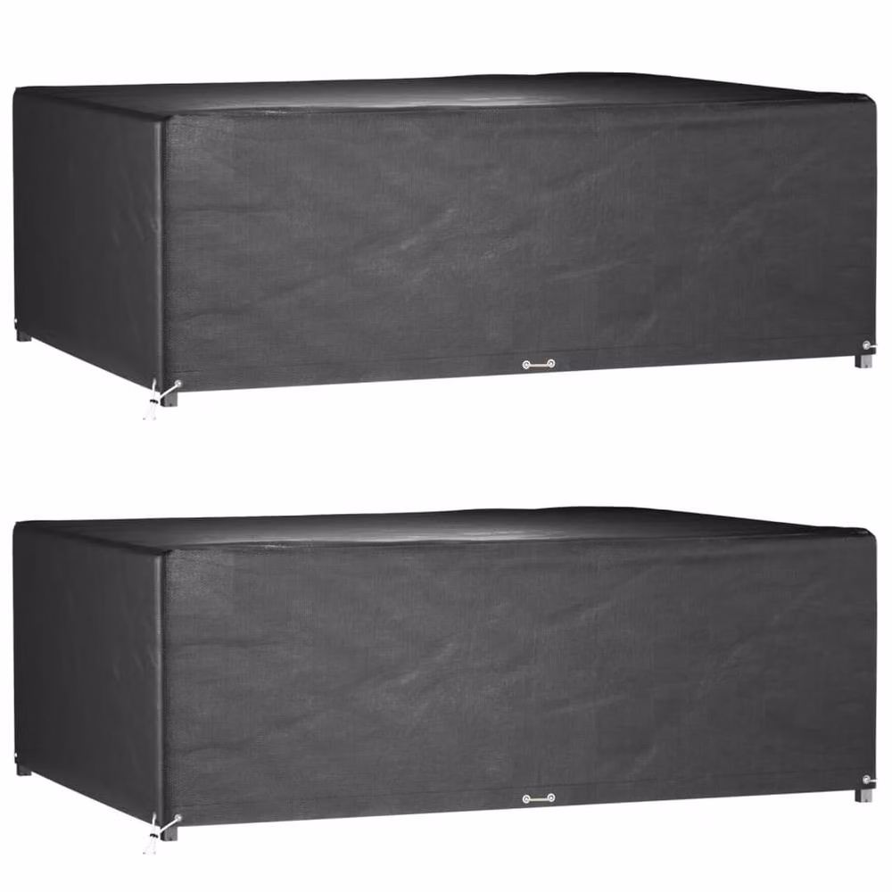 Berkfield Home Water-Repellent Rectangular Garden Furniture Covers, 2 Pack, Black, W/D/H: 240 x 180 x 80 cm – 2