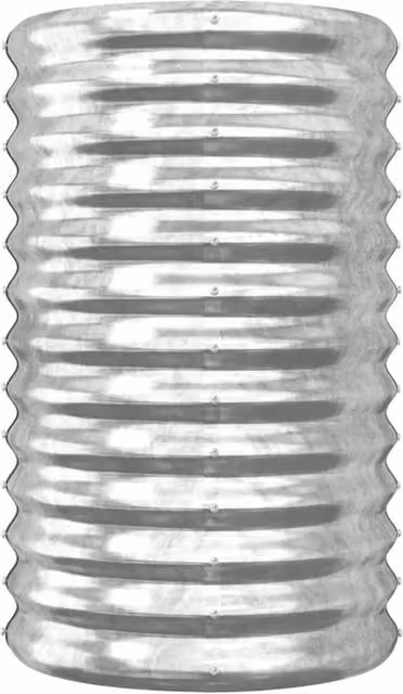 Berkfield Home Durable Steel Garden Planter Tub, Silver, W/D/H: 40 x 40 x 68 cm