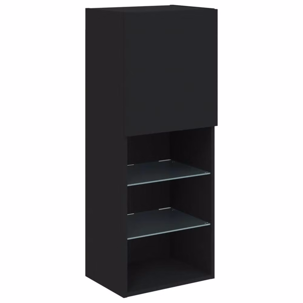 Berkfield Home Modern Black TV Cabinet with Integrated LED Lighting, W/D/H: 40.5 x 30 x 102 cm – 4
