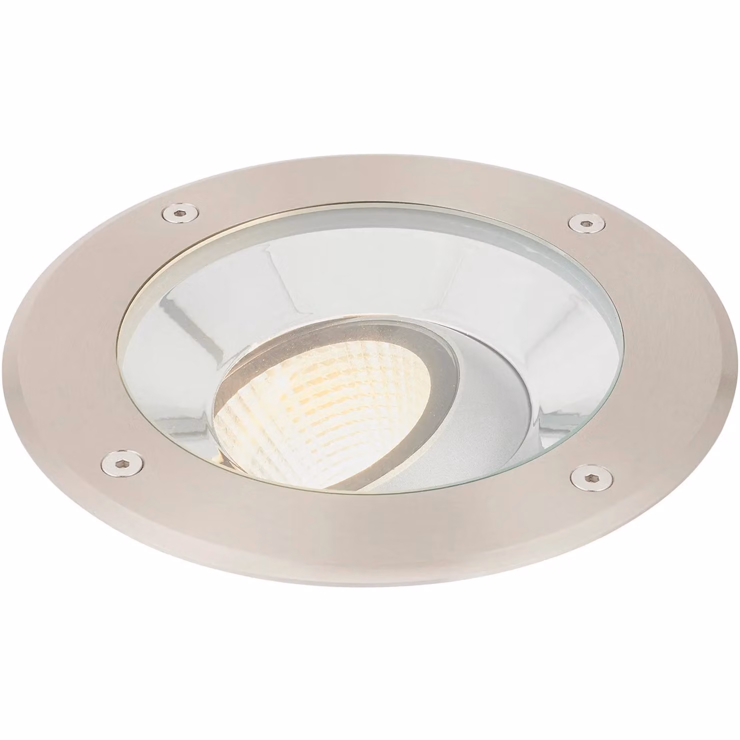 Loops Silver Stainless Steel IP67 Drive Over Ground Light with 16.5W Warm White Tilting LED Head – 2