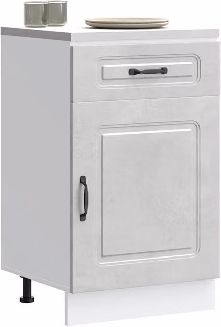 Berkfield Home Kalmar Kitchen Base Cabinet in Concrete Grey Matt MDF