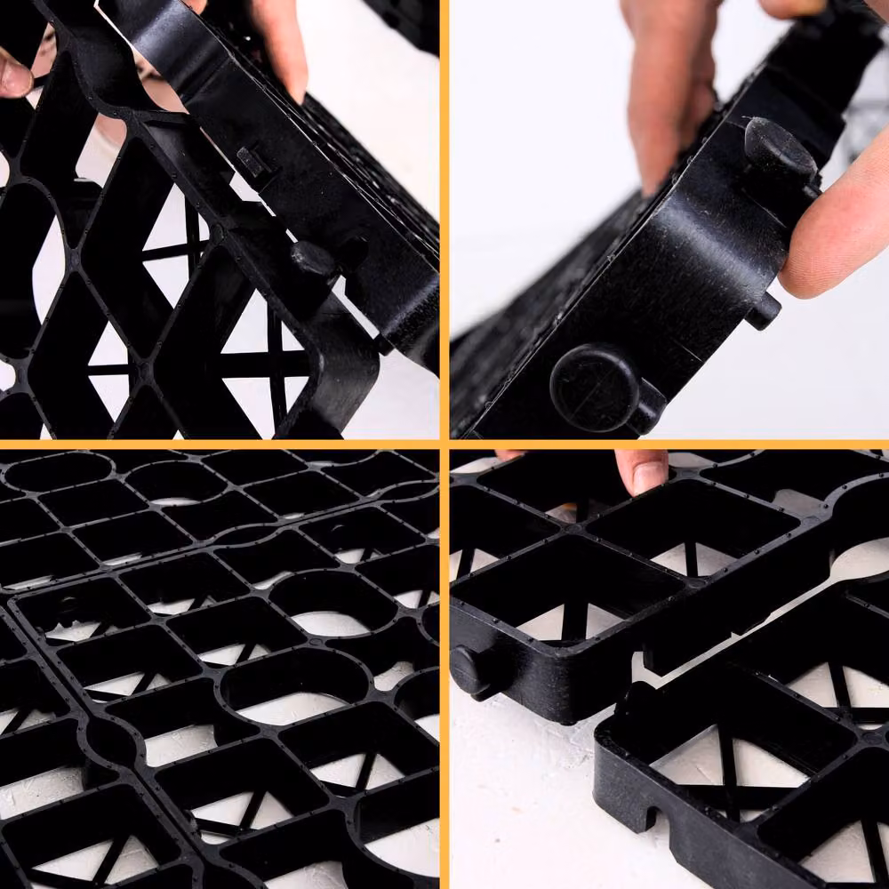 Novecrafto Black Plastic Gravel Grid Set for Driveways, Sheds and Garden Paths, 8 Pieces – 8