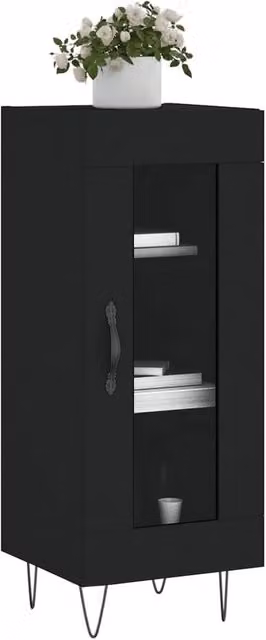 Berkfield Home Black Modern Sideboard, W/D/H: 34.5 x 34 x 90 cm