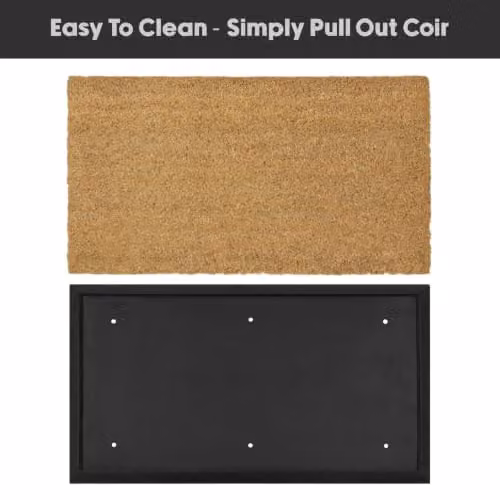 JVL Plain Granite Design Tufted Coir Doormat with Rubber Base, Brown, W: 40 cm, D: 70 cm – 9