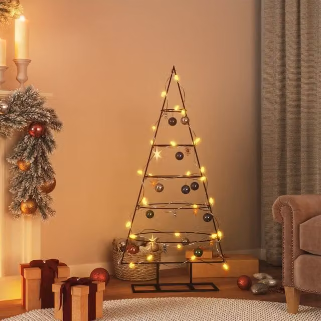 Berkfield Home Modern Metal Christmas Tree Decoration, Black, Height: 125 cm