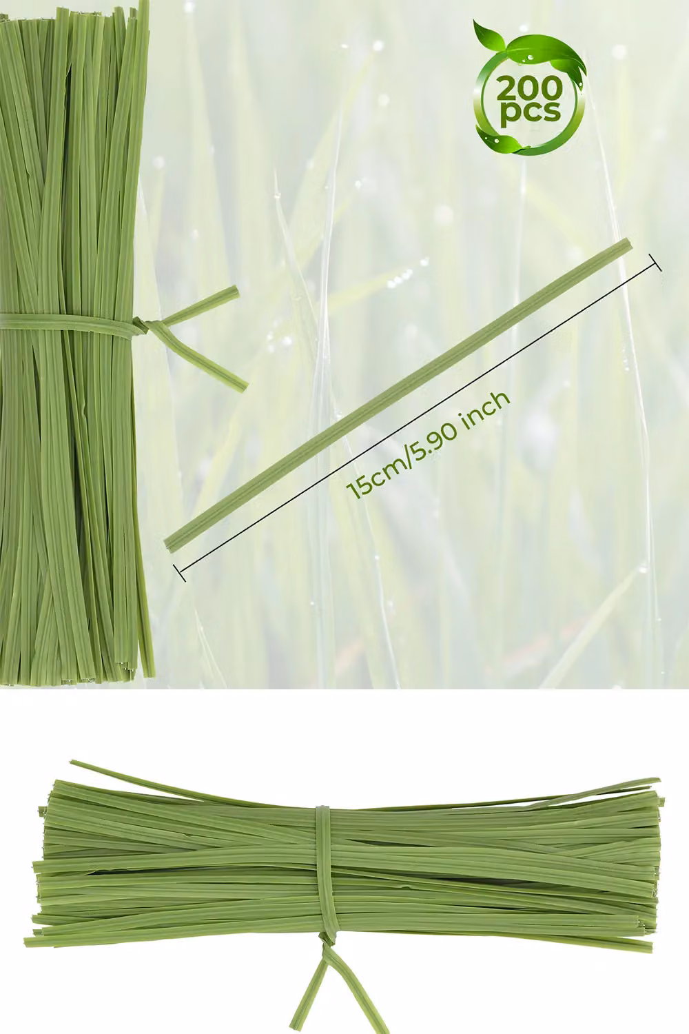 Neel Blue 200pcs Plastic Twist Ties, 6 Inch Soft Light Green Garden Plant Support Ties – 2