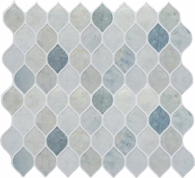 WALPLUS Glossy 3D Geometric Tile Look Wall Stickers in Grey