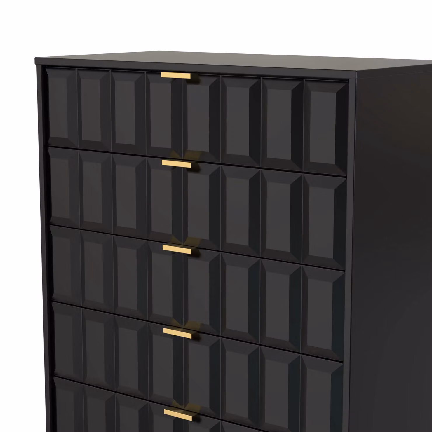 2 U Metro 5 Drawer Chest in True Black and Gold, Ready Assembled – 3