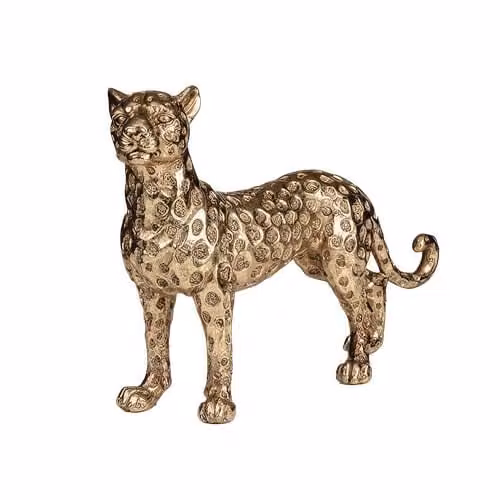 Madison & Mayfair Art Deco Gold Leopard Metal Tabletop Statue