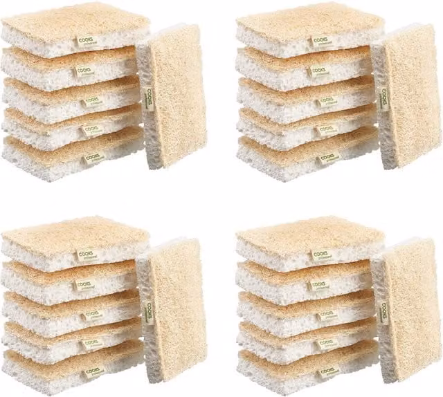 Cooks Professional Eco Sponge Scourers, White, 7 cm