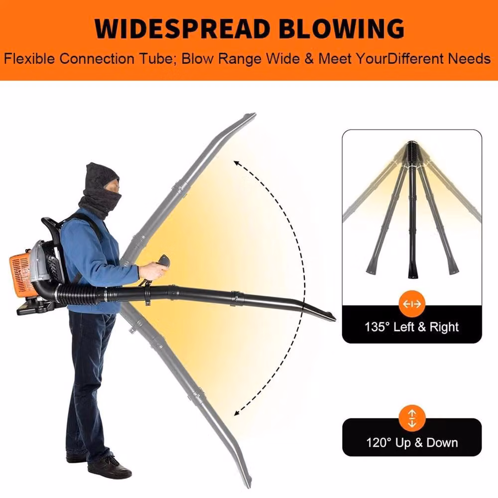 SPETLEK 63cc Petrol Engine Backpack Leaf Blower for Professionals, Orange – 3