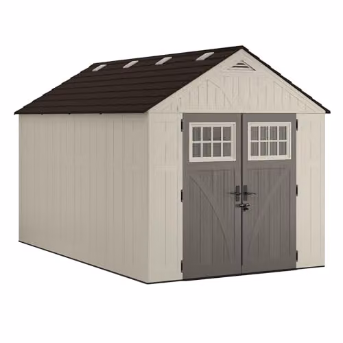Rowlinson Suncast Tremont Resin Shed in Light Beige, W: 255 cm, D: 403 cm, H: 262 cm