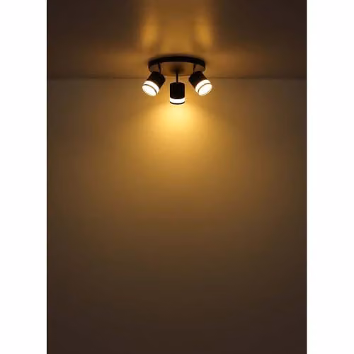 Globo Lighting Lucero Round Adjustable LED Ceiling Spotlight Cluster in Black with 3x GX53 Bulbs – 2