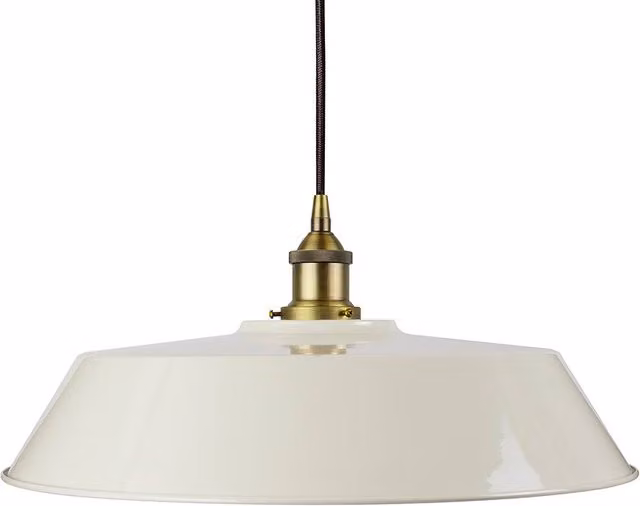 SE Home Chancery Large Pendant Light in White and Matt Antique Brass