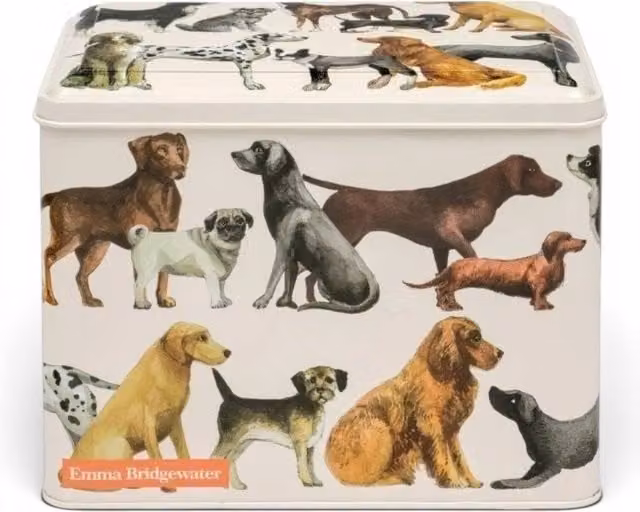Emma Bridgewater Dog Design Novelty Metal Storage Tin, Multi-coloured