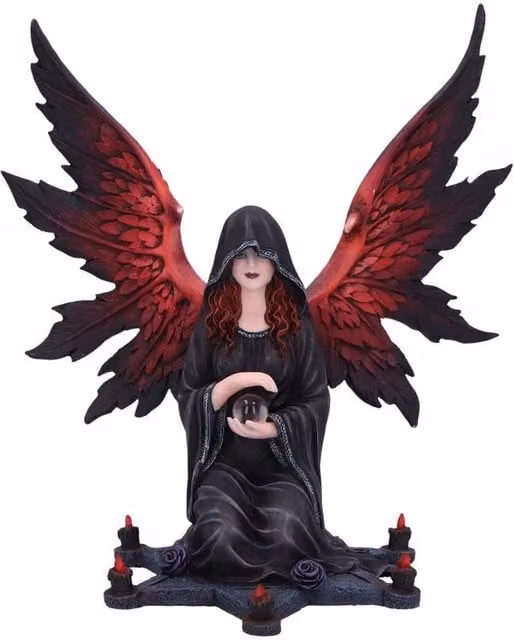 Nemesis Now The Foreseer Dark Angel Figurine in Black and Red