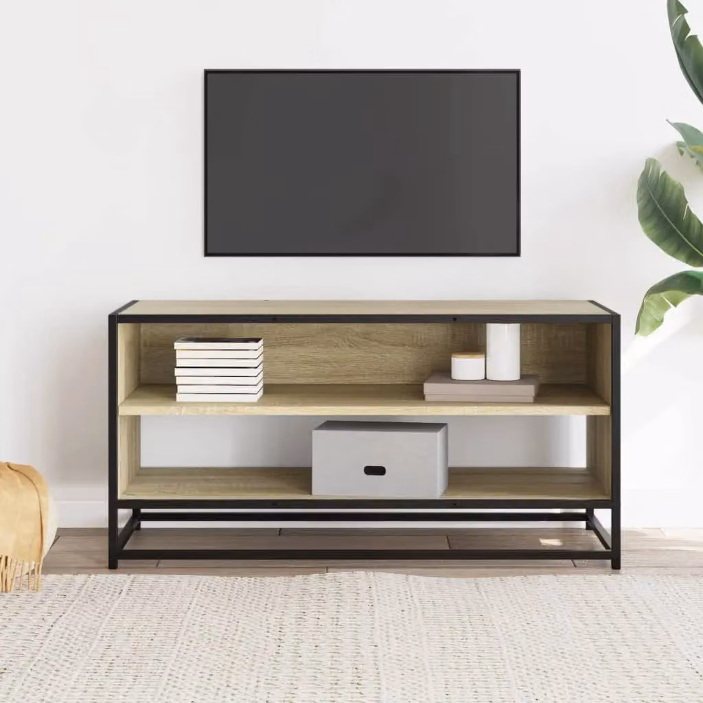 Berkfield Home Sonoma Oak TV Cabinet in Brown, W/D/H: 91 x 40 x 46 cm – 3