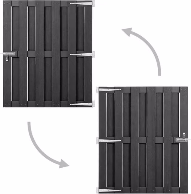 Berkfield Home WPC Garden Gate, Grey, W: 100 cm, H: 112 cm – 1