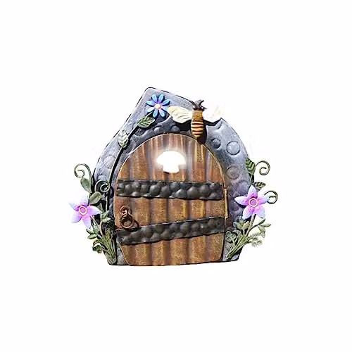 Gifts Direct 2 U Fairy Garden Mini Secret Magical Pixie Tree Doorway Metal Ornament, Multicolour