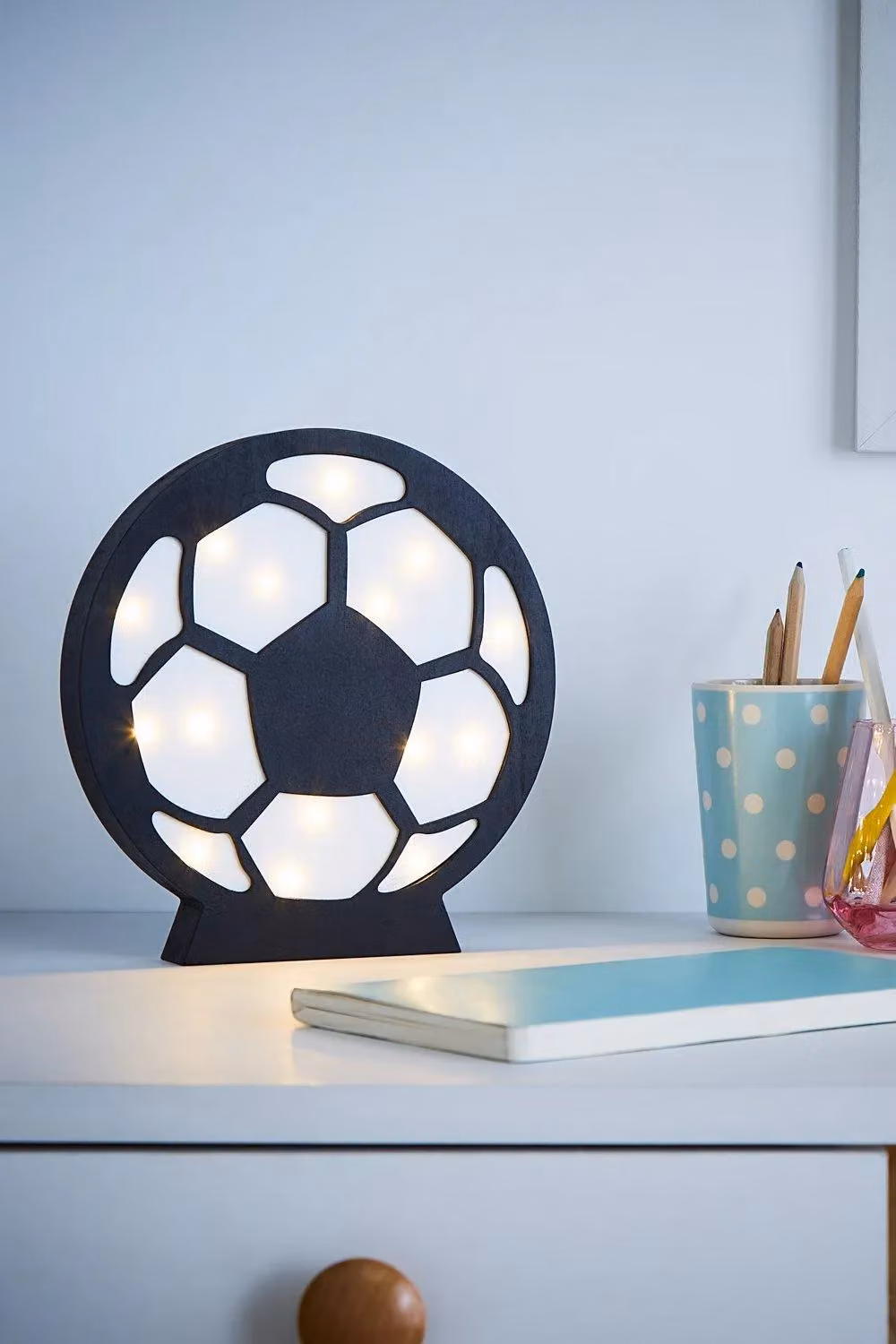 BHS Lighting Glow Football LED Table Lamp in White – 3