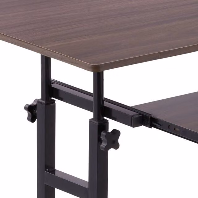 FLAVORA Dark Oak Laptop Desk and Sofa Bed Side Table in Brown, W: 80 cm, D: 45 cm – 1