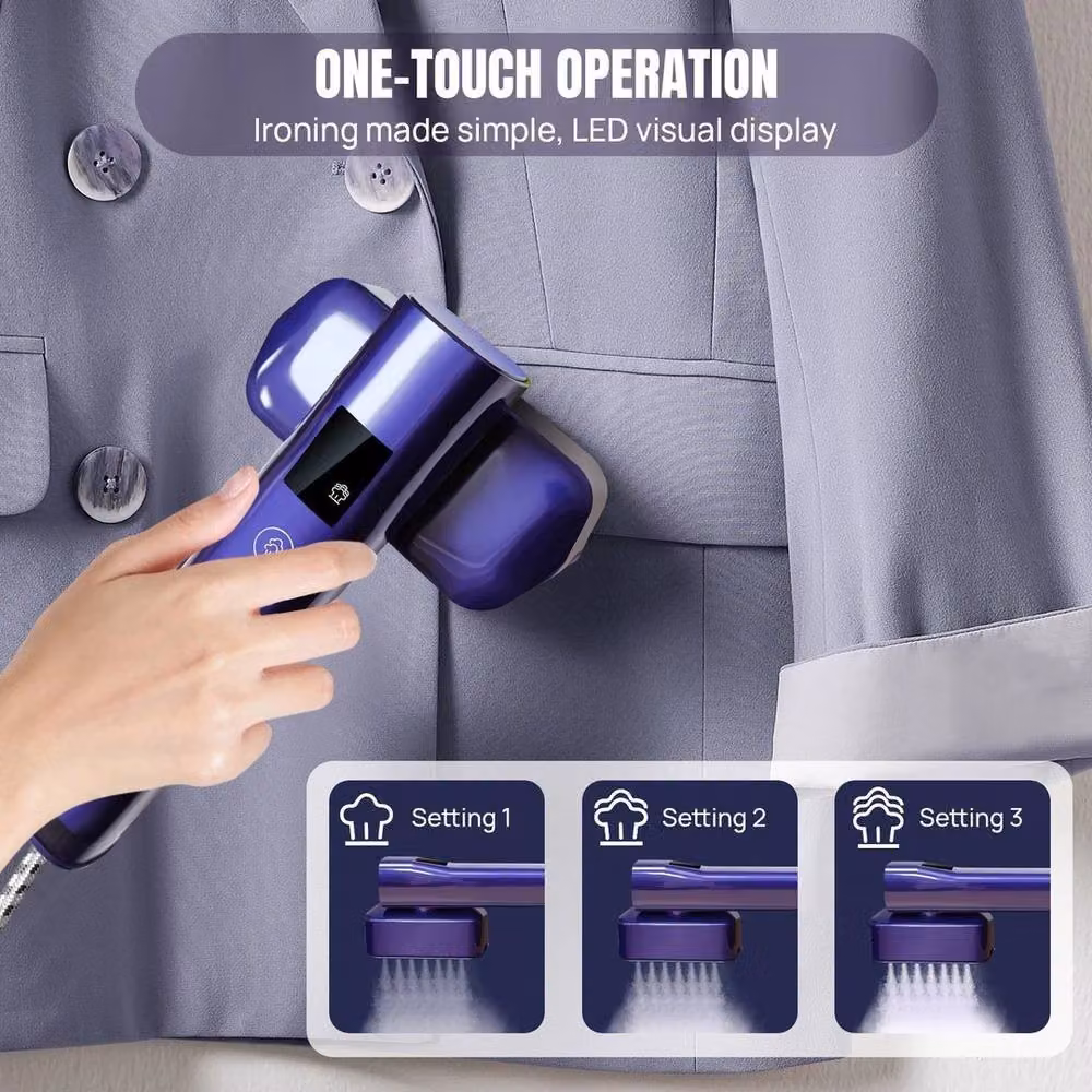 NESTLUNE Handheld Foldable Travel Garment Steamer in Purple, W/D/H: 100 x 15 x 15 cm – 5