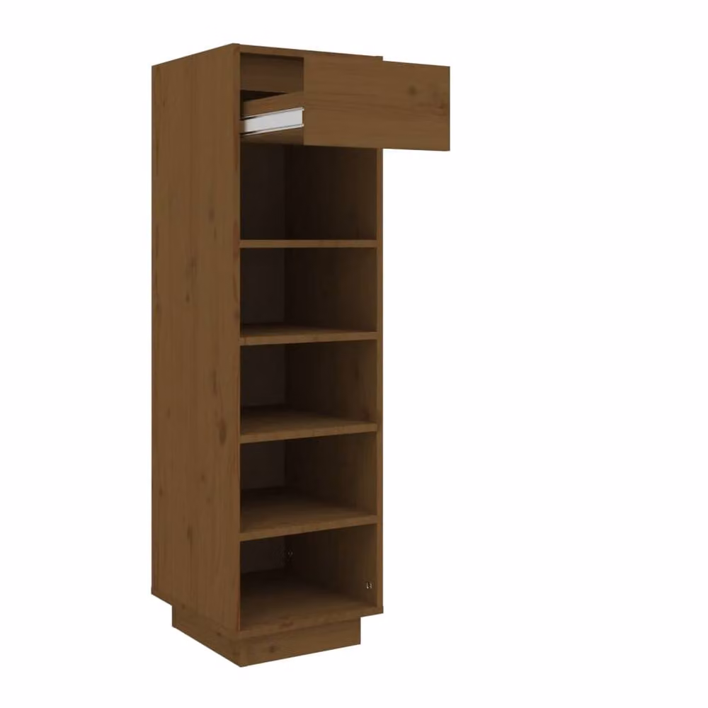 Berkfield Home Solid Wood Pine Shoe Cabinet in Brown, W/D/H: 30 x 34 x 105 cm – 3