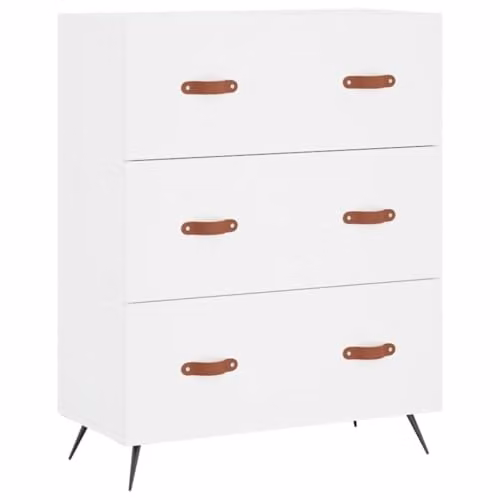 vidaXL Chest of Drawers in White, W/D/H: 69.5 x 34 x 90 cm – 1