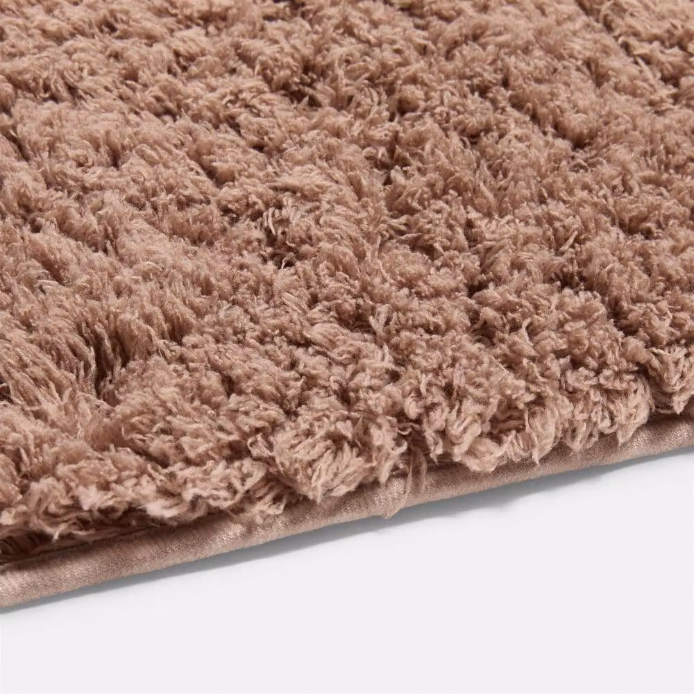 OHS Fluffy Teddy Rug, Non-Slip Soft Faux Fur Area Mat in Brown, W: 230 cm, D: 160 cm – 3