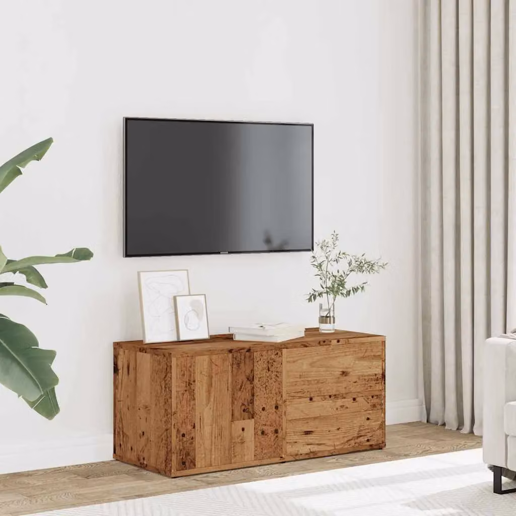 Berkfield Home Rustic Old Wood TV Cabinet in Brown, W/D/H: 80 x 34 x 35.5 cm – 3
