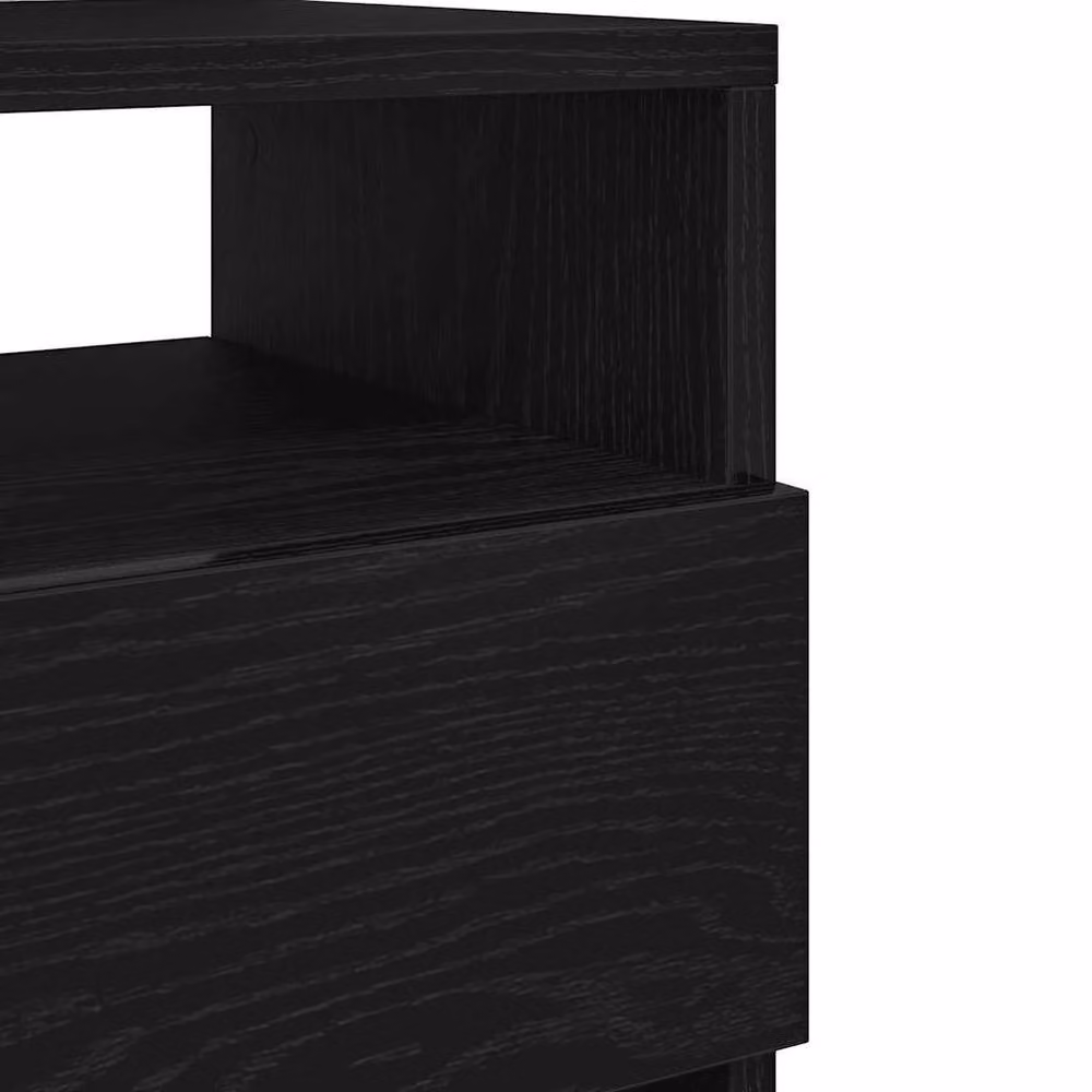 Berkfield Home Set of 2 Durable Bedside Cabinets with 2 Drawers, Black, W/D/H: 40 x 33 x 60 cm – 6