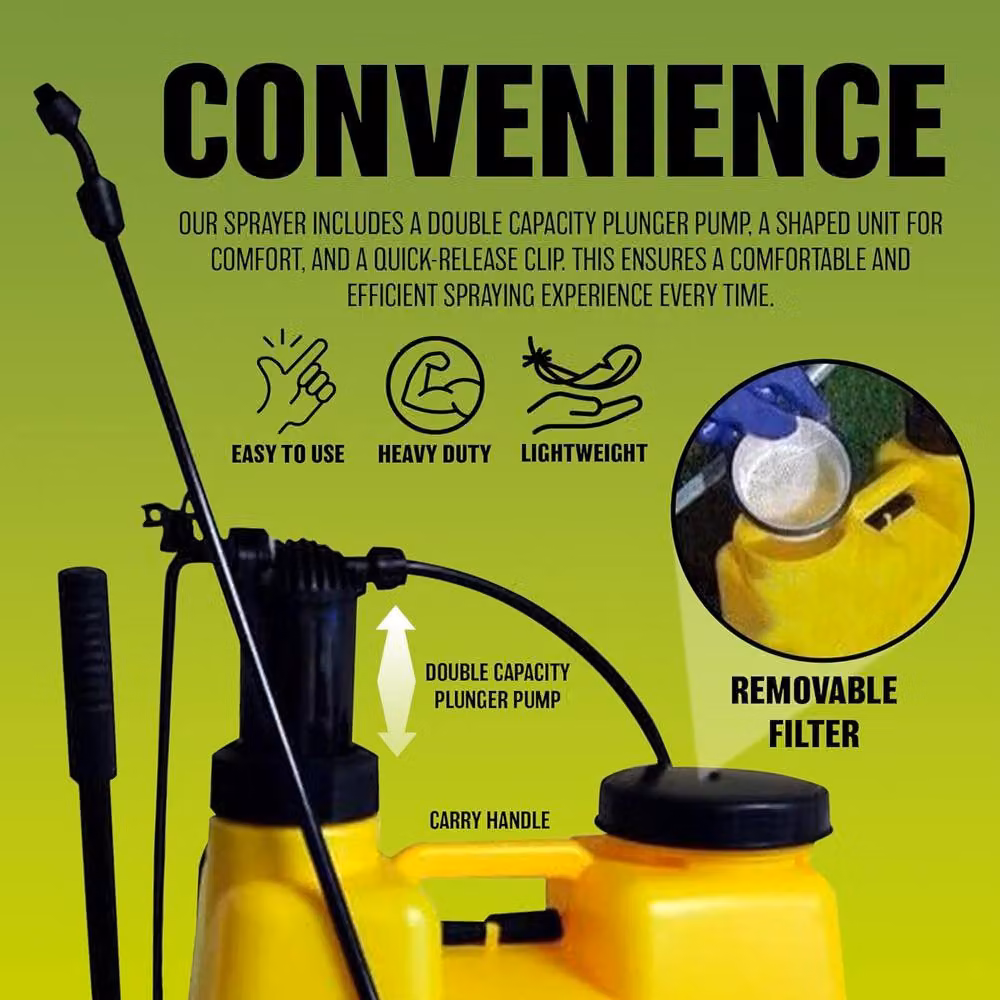 BARGAINS-GALORE 12l Manual Knapsack Pressure Sprayer Backpack in Yellow – 3