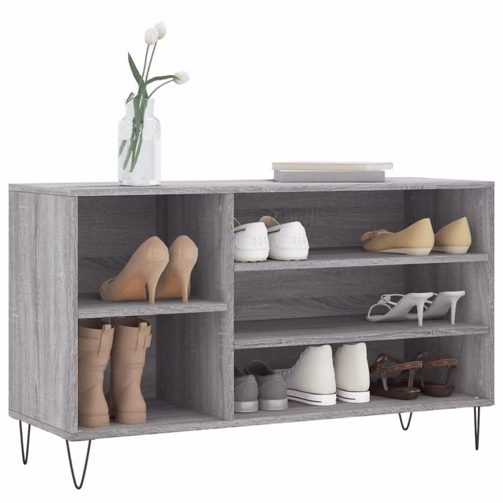 Berkfield Home Grey Sonoma Shoe Cabinet, W: 102 cm, D: 36 cm, H: 60 cm – 3