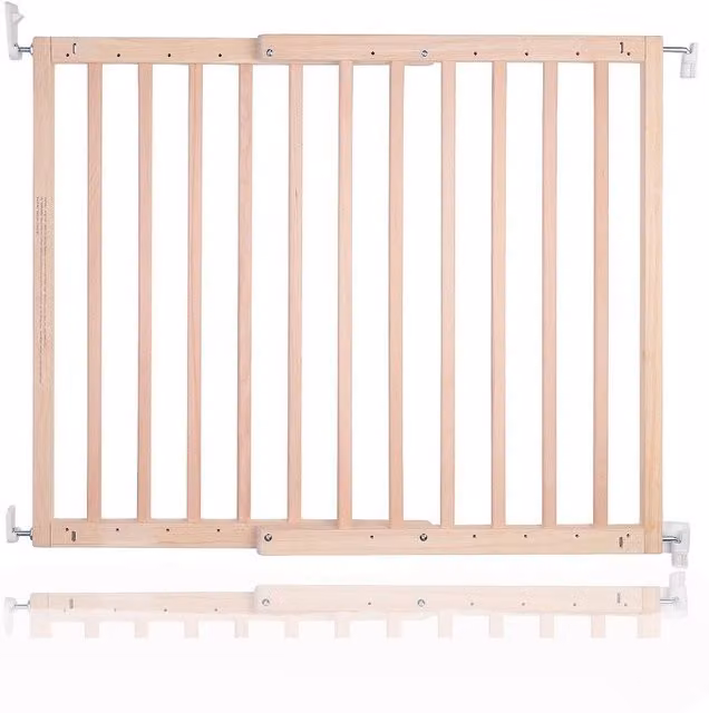 Safetots Extendable Wooden Screw Fit Baby Gate for Doors and Stairs in Brown