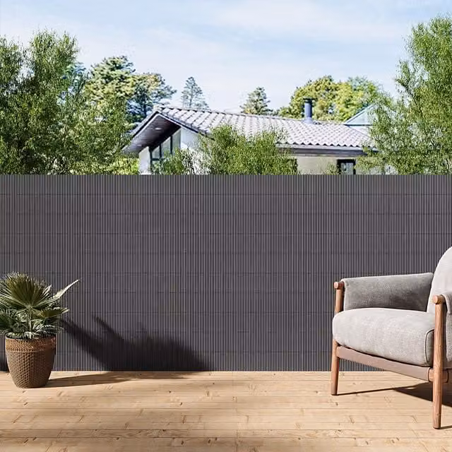 Lifeideas Opaque Privacy Fence Screen in Anthracite Grey, W: 300 cm, H: 100 cm