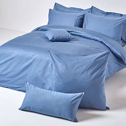 Homescapes Egyptian Cotton Pillowcase, Blue, 1000 Thread Count, W/D/H: 80 x 80 x 0 cm – 3