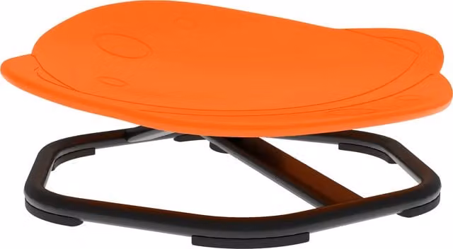 AIYAPLAY Planet-Shaped Kids Swivel Chair, Orange Sensory Spinning Chair for Balance and Coordination Training