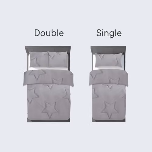 OHS Double Coverless Duvet and 2 Pillowcase Set, 7.5 Tog, Grey, W/D/H: 200 x 200 x 200 cm – 2