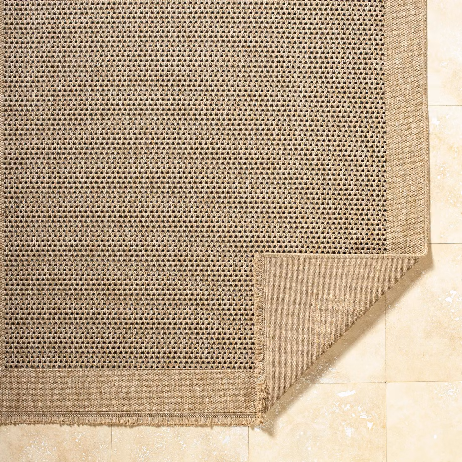 Livabliss Mirage-Cottage Beige and Black Jute-Look Indoor and Outdoor Rug with Fringes, W/D/H: 80 x 220 cm – 2