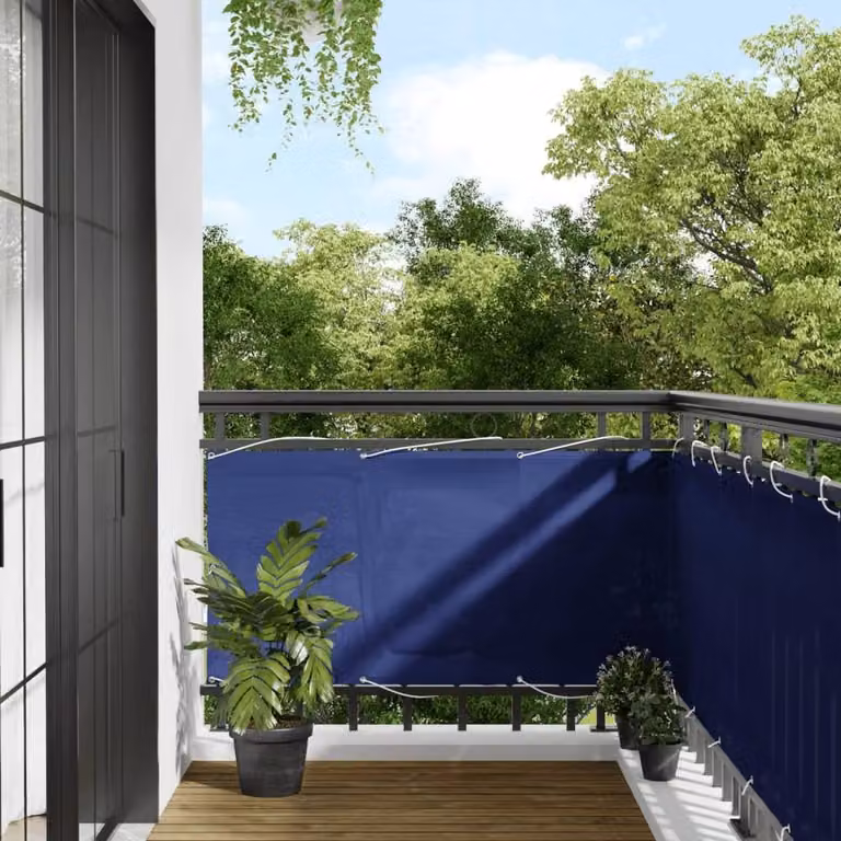 Berkfield Home Versatile Blue Balcony Screen, UV-Resistant Opaque Polyester Oxford Fabric, W: 75 cm, H: 700 cm