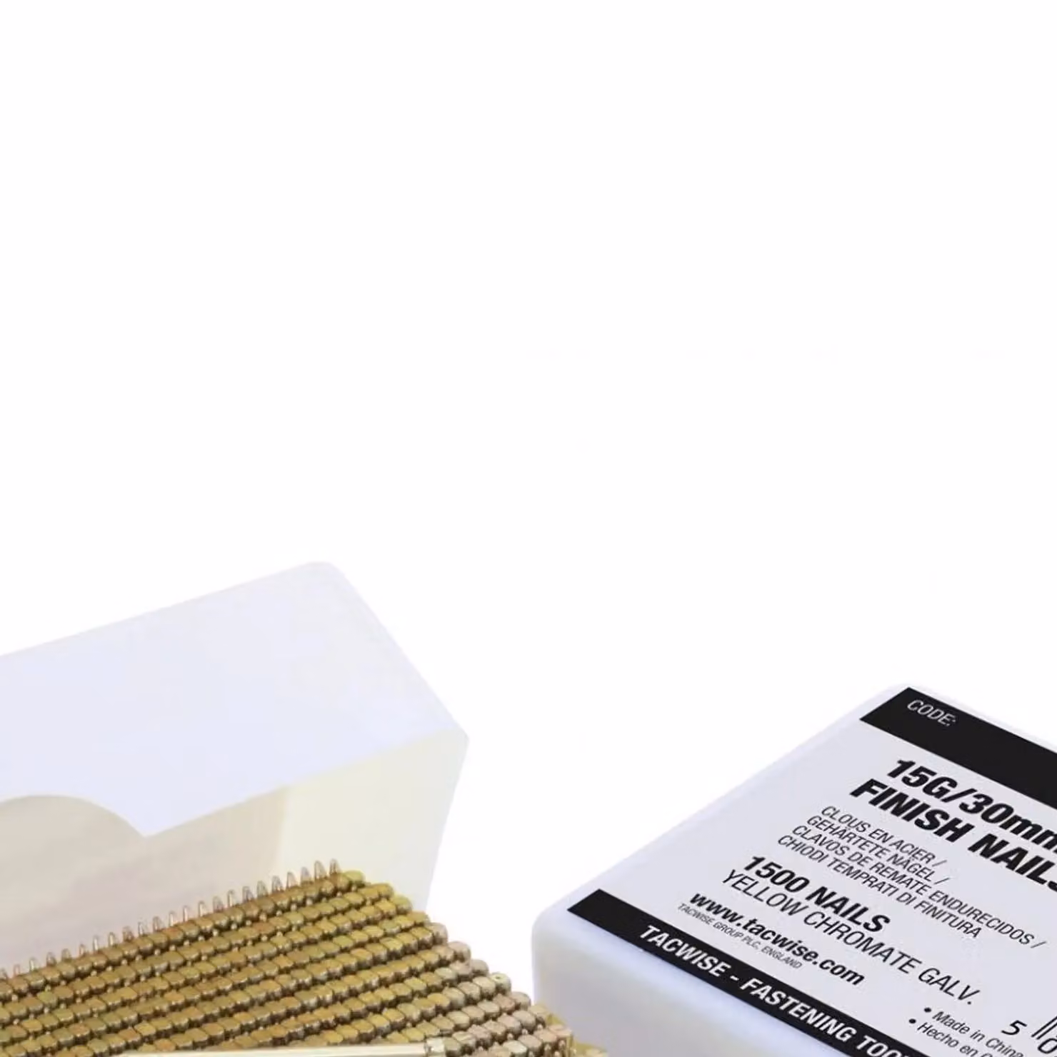 Tacwise 15 Gauge Galvanised Steel Hardened Finish Nails in Gold – 2