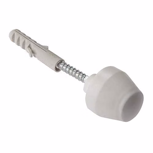 Forgefix Sanitary Ware Fixing Kit with White Cap, M8 x 120mm Zinc Plated Hex Screws and Nylon Plugs, 2 Pack