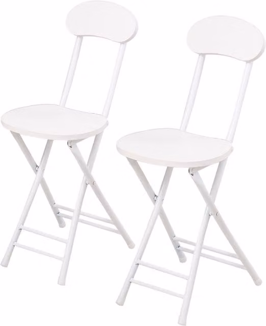 Livingandhome Portable Foldable Dining Chairs in White