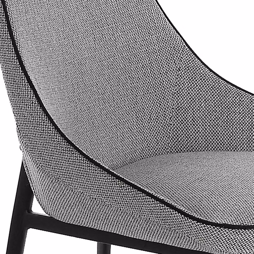 Angel Cerda Grey Fabric and Metal Modern Dining Chair – 3