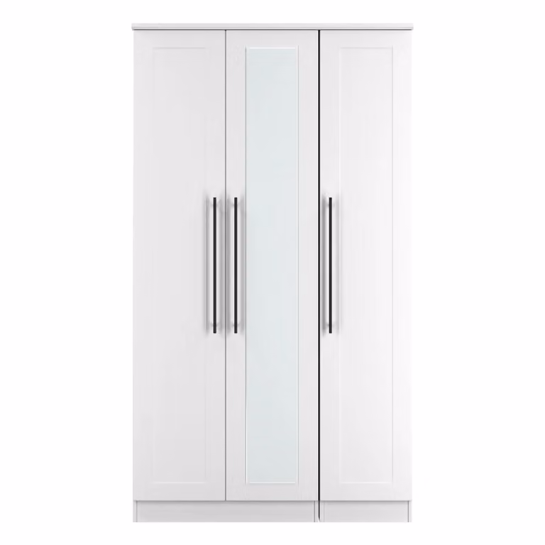2 U Howard Tall Triple Mirror Wardrobe in White