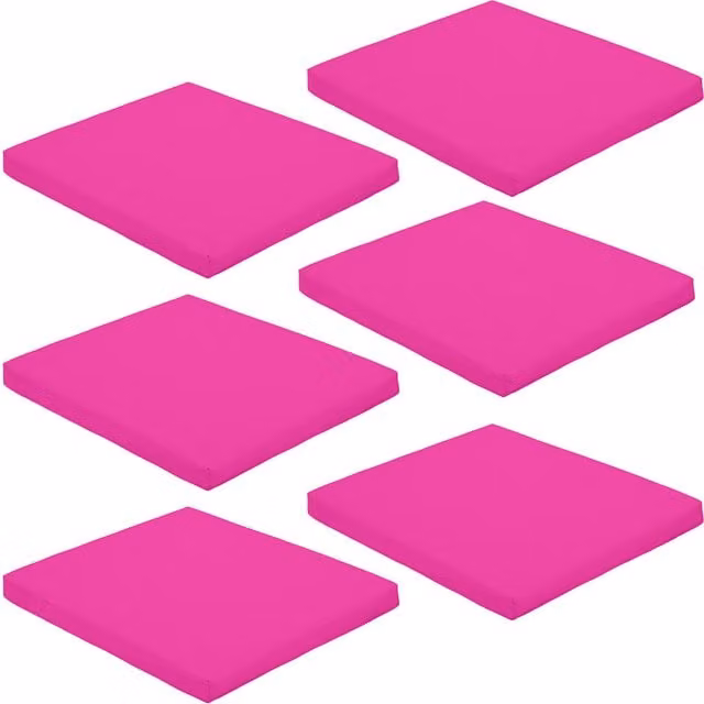 Gardenista Pink Water-Repellent Outdoor Garden Chair Seat Pad, W: 44 cm, D: 50 cm, Pack of 6