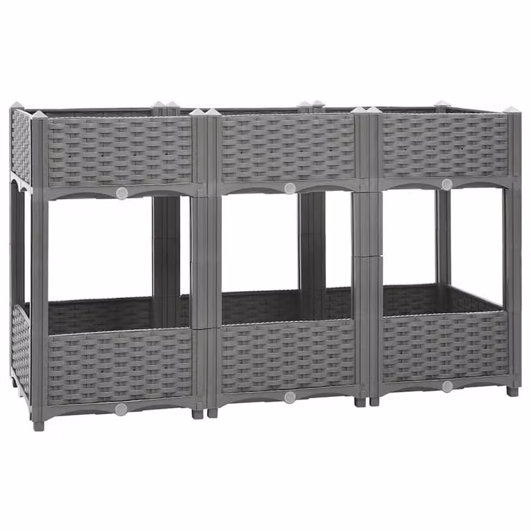 Berkfield Home Grey Polypropylene Raised Bed W/D/H: 120 x 40 x 71 cm