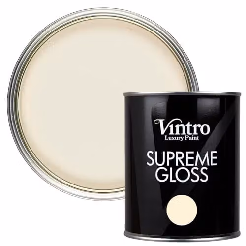 Vintro High Gloss Water Based Wood and Trim Paint, Beige, 1 Litre